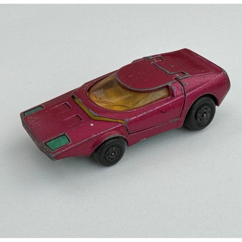 Vtg Matchbox Rolamatics No 39 Clipper 1973 Lesney Made England Magenta‎ Pink Car